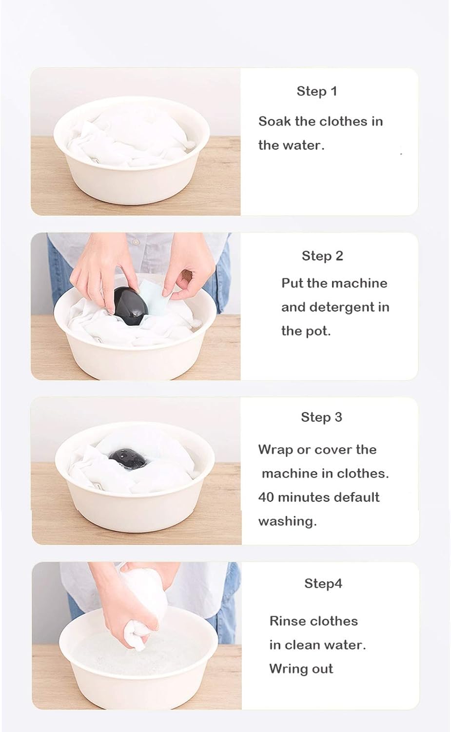 Portable Washer/Mini Washing Ultrasonic Portable Mini Compact Washing Machine with USB Charging base For Camping, Apartments, Dorms, College Rooms