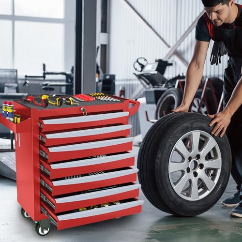 Rolling Tool Chest, Metal Tool Box with 5 Drawers