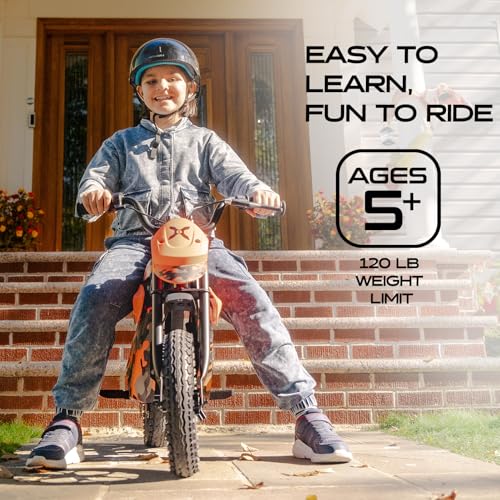 Hover-1 My First Dirt Bike for Kids - 300W Motor, 9MPH Max Speed, 9 Mile Range, 12” Off-Road Tires, 120LB Max Weight