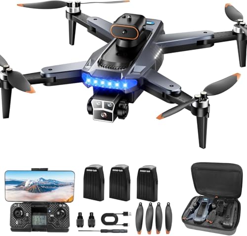 GPS Drones with 4K Camera for Adults Under 249g, P17 Drone with Brushless Motor 5G Transmission, 3 Batteries, Follow Me, Smart Return Home