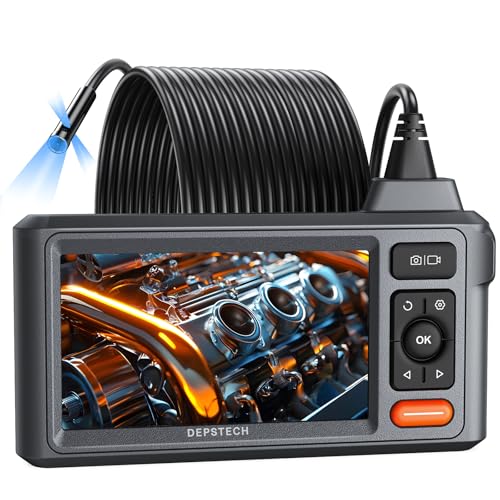 DEPSTECH 50ft Sewer Camera, 1080P HD Triple Lens Borescope, 5" IPS Screen Endoscope with Light