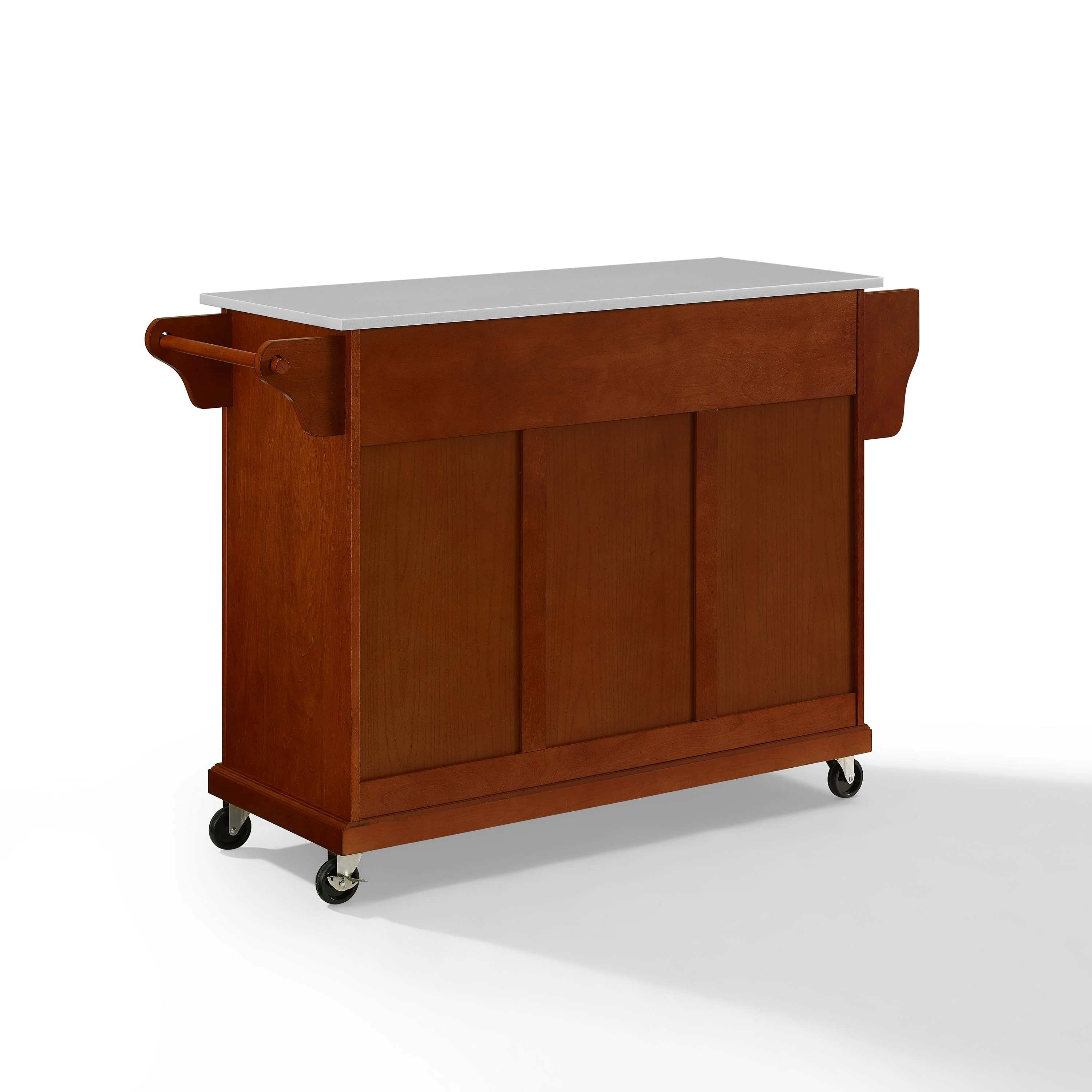 Crosley Furniture Wood Granite Top Kitchen Cart in Cherry/Gray