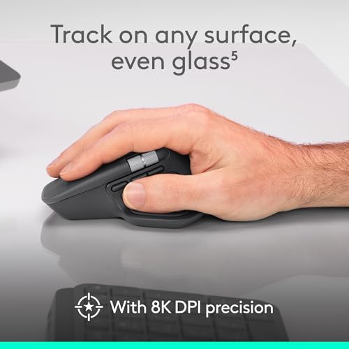 Logitech MX Master 4, Ergonomic Wireless Mouse with Advanced Performance Haptic Feedback, Ultra-Fast Scrolling, USB-C Charging, Bluetooth, Windows
