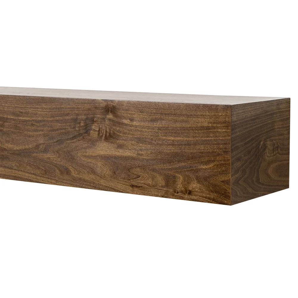 Modern Ember Boone 48 inch Floating Wood Fireplace Mantel Shelf - Unfinished