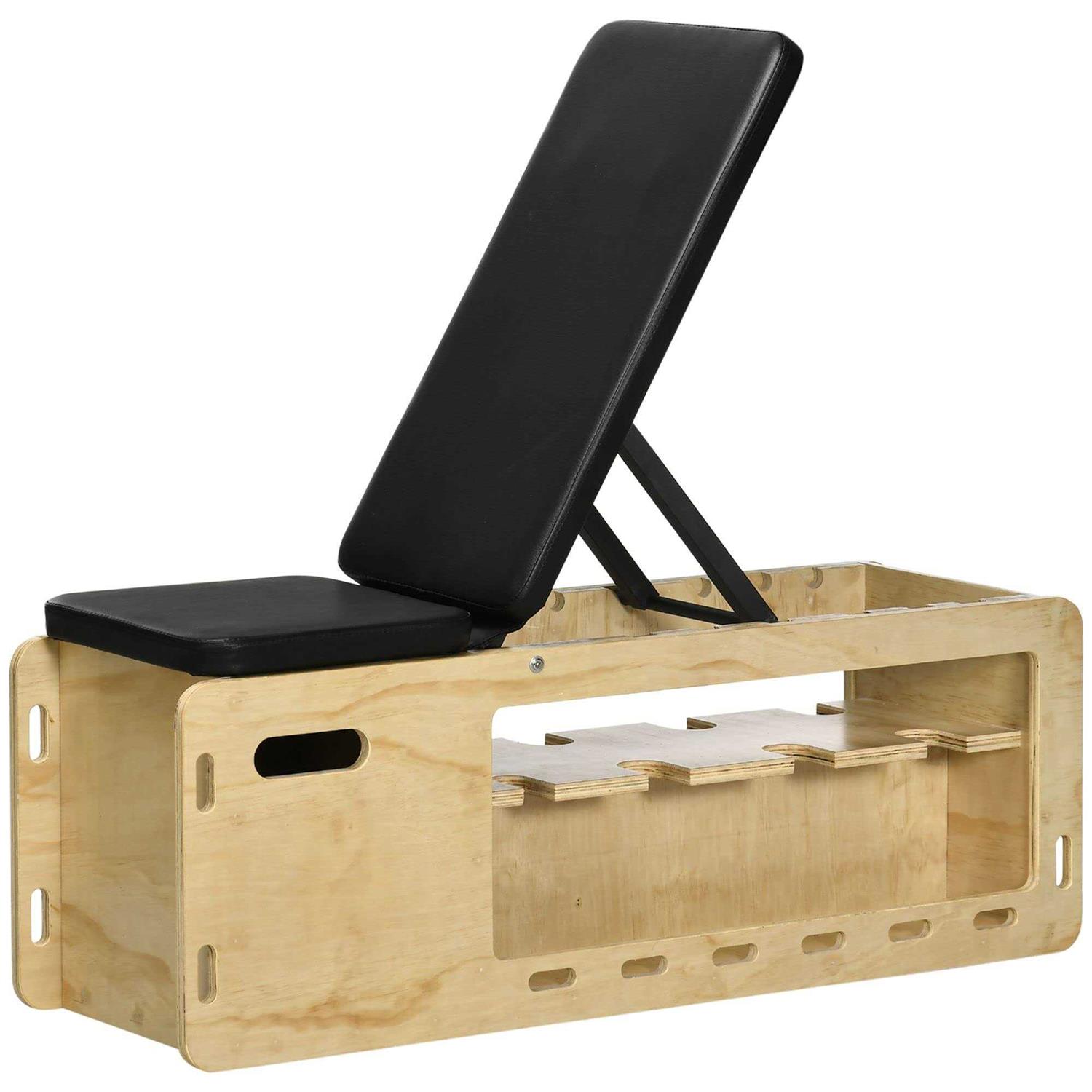 Soozier Adjustable Weight Bench Workout Bench with Storage Rack Resistance Rope - Sports Supplies Online Store