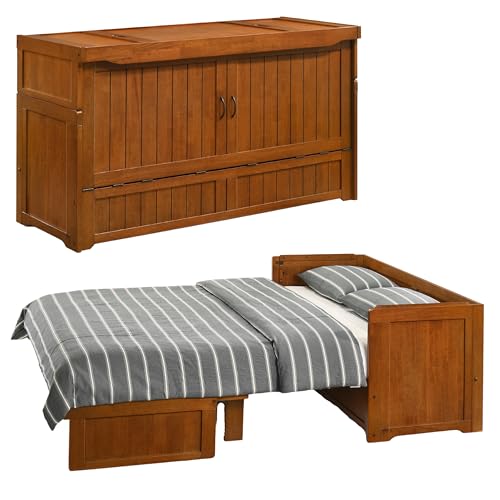 NIGHT & DAY Furniture Murphy Cube Cabinet Bed (White, Queen)