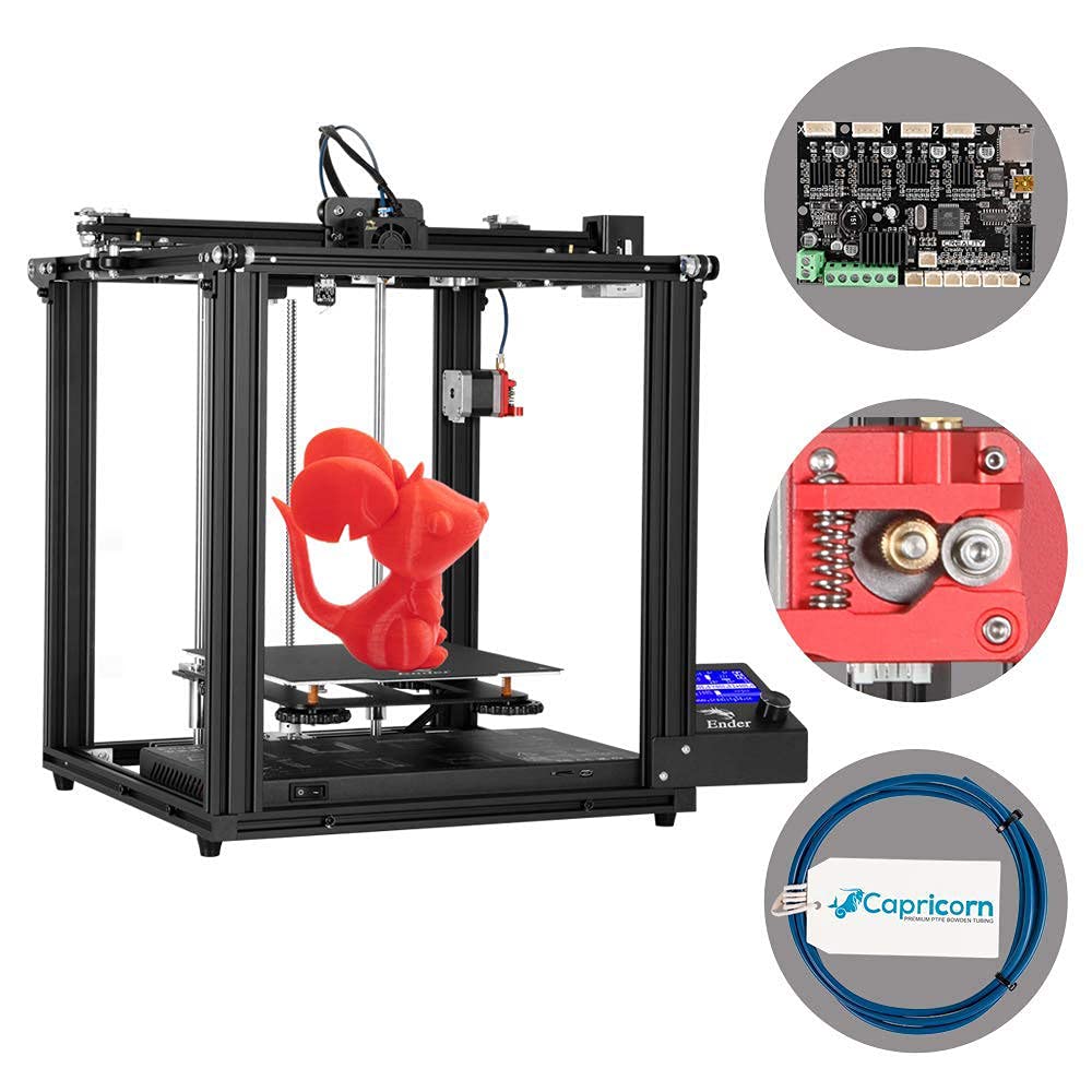 Official Creality Ender 5 Pro 3D Printer Upgrade Silent Mother Board Metal Feeder Extruder and Capricorn Bowden PTFE Tubing 220 x 220 x 300mm Build