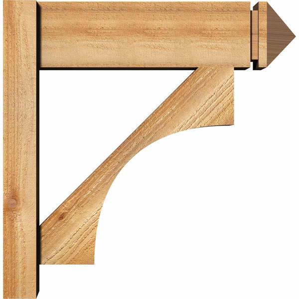 Ekena Millwork OUT06X18X18WTL03RWR 6x22W x 18x22D x 18x22H Westlake Rough Sawn Arts and Crafts Outlooker, Western Red Cedar