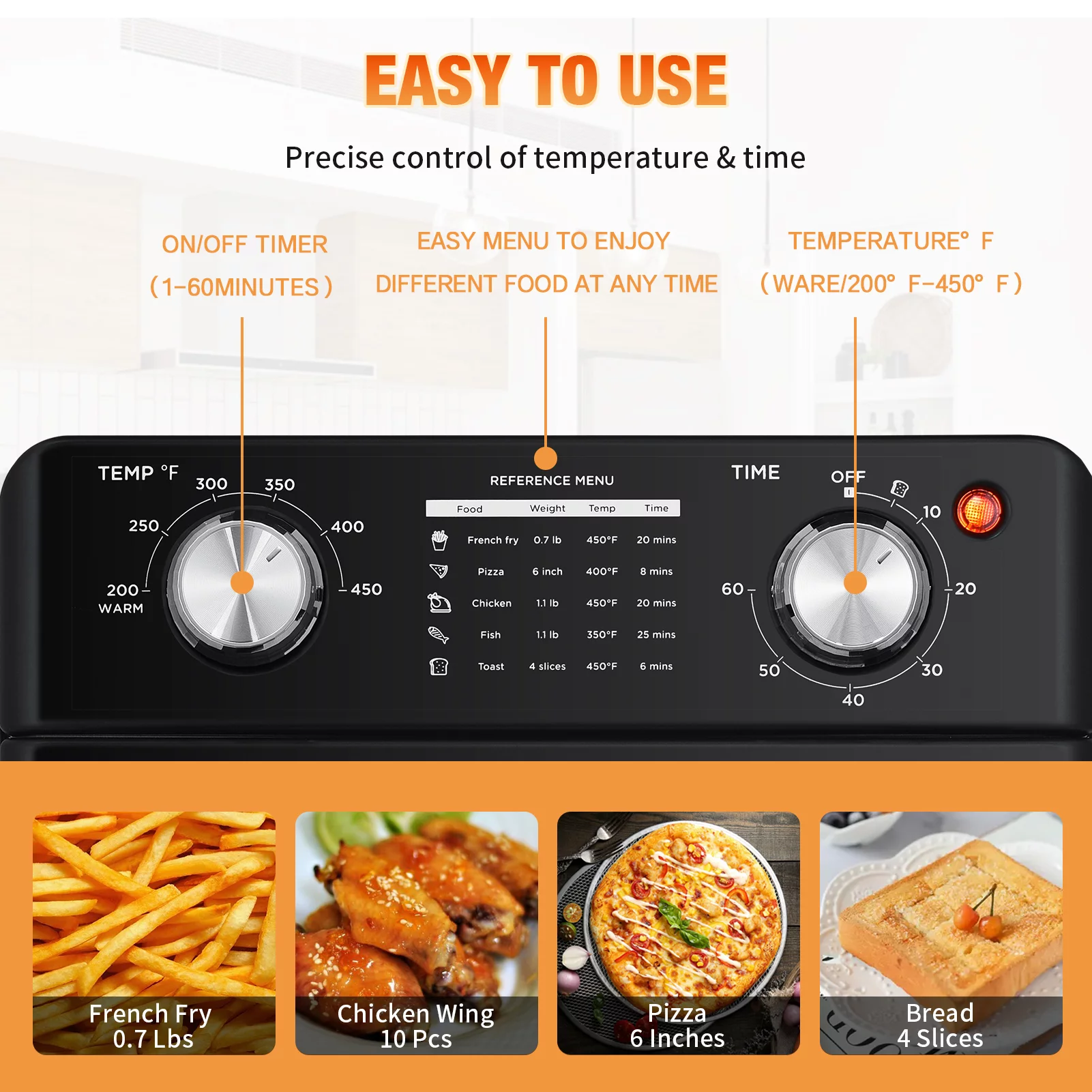 Air Fryer Toaster Oven, 10 Qt Family Size,  Healthy Cooking & User Friendly, with Roast Tray