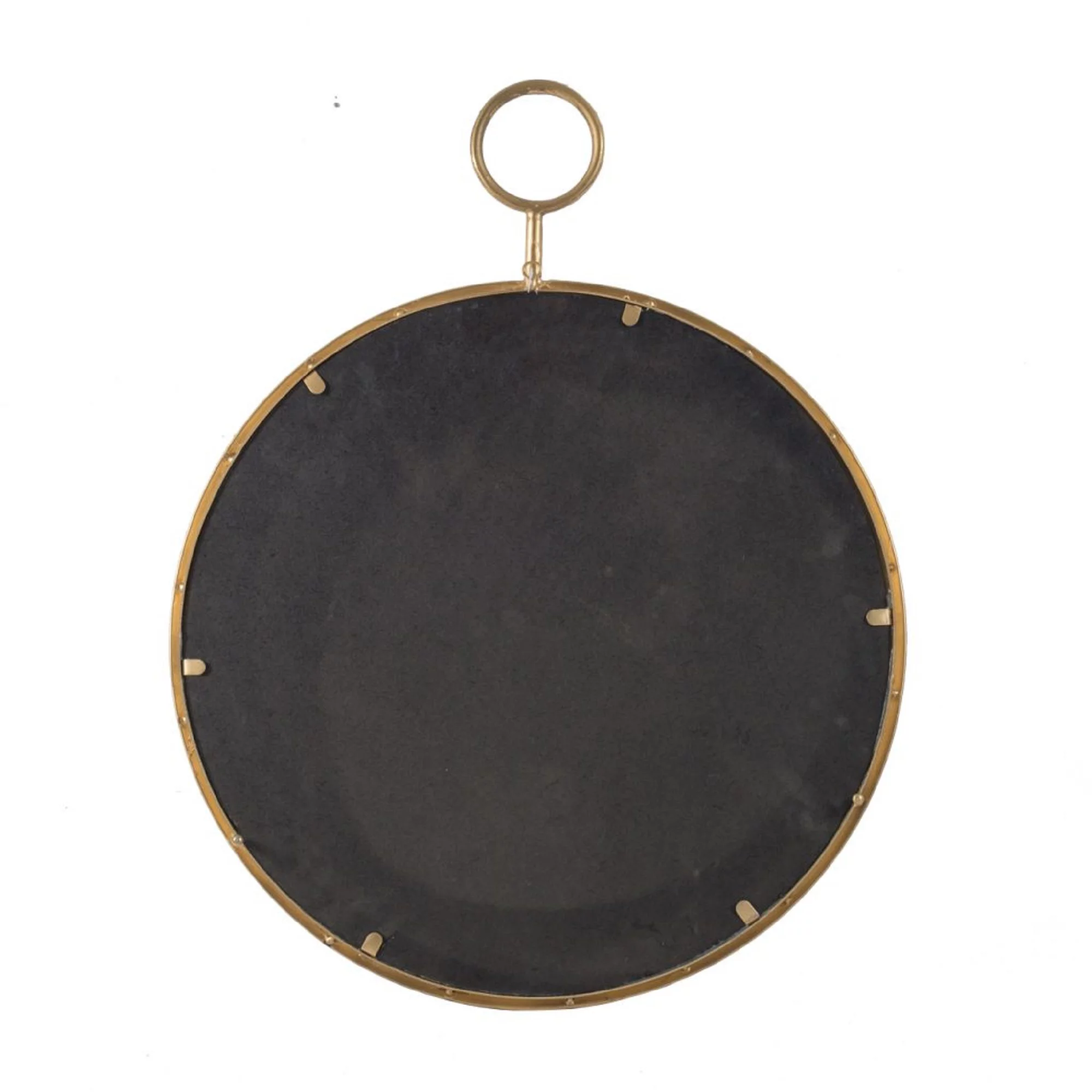CC Home Furnishings 28.25" Gold Modern Style Framed Round Wall Mounted Mirror Decor