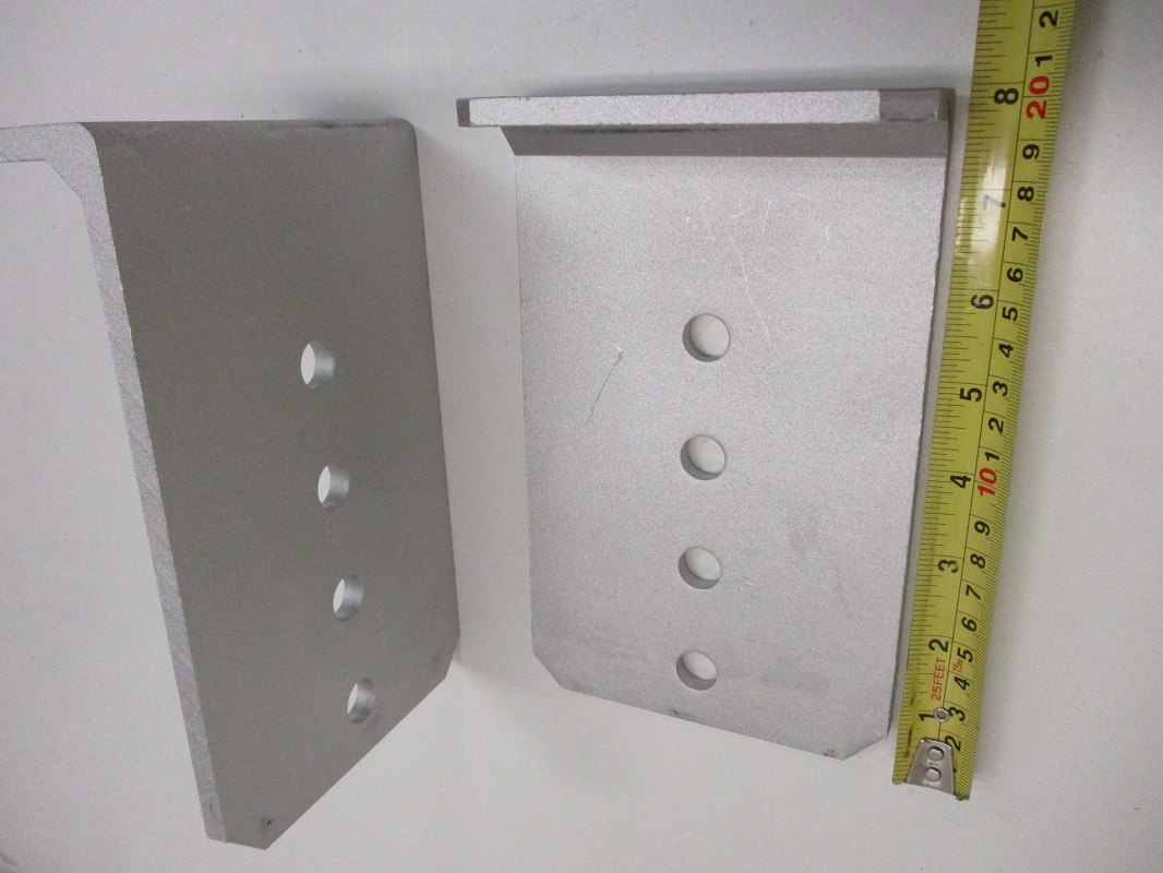 (8) Vertical Pontoon Boat Trailer Bunk Bolster L Brackets  / 5" by 8" Aluminum