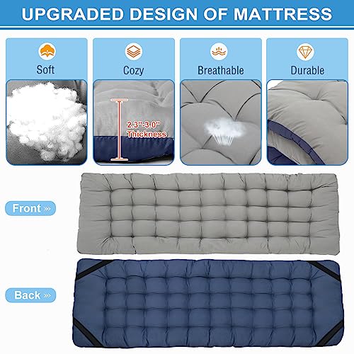 DoCred Folding Camping Cot with Mattress, 2 Pack Heavy Duty Folding Cot for Adults, Portable Sleeping Cot Bed Adults Outdoor Bed with Carry Bag