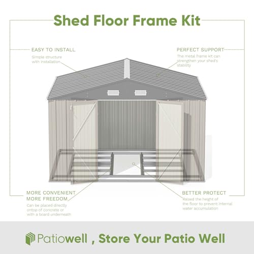 Patiowell 5x3 FT Outdoor Storage Shed, Tool Shed with Sloping Roof and Lockable Door, Metal Shed for Backyard Garden Patio Lawn, Brown