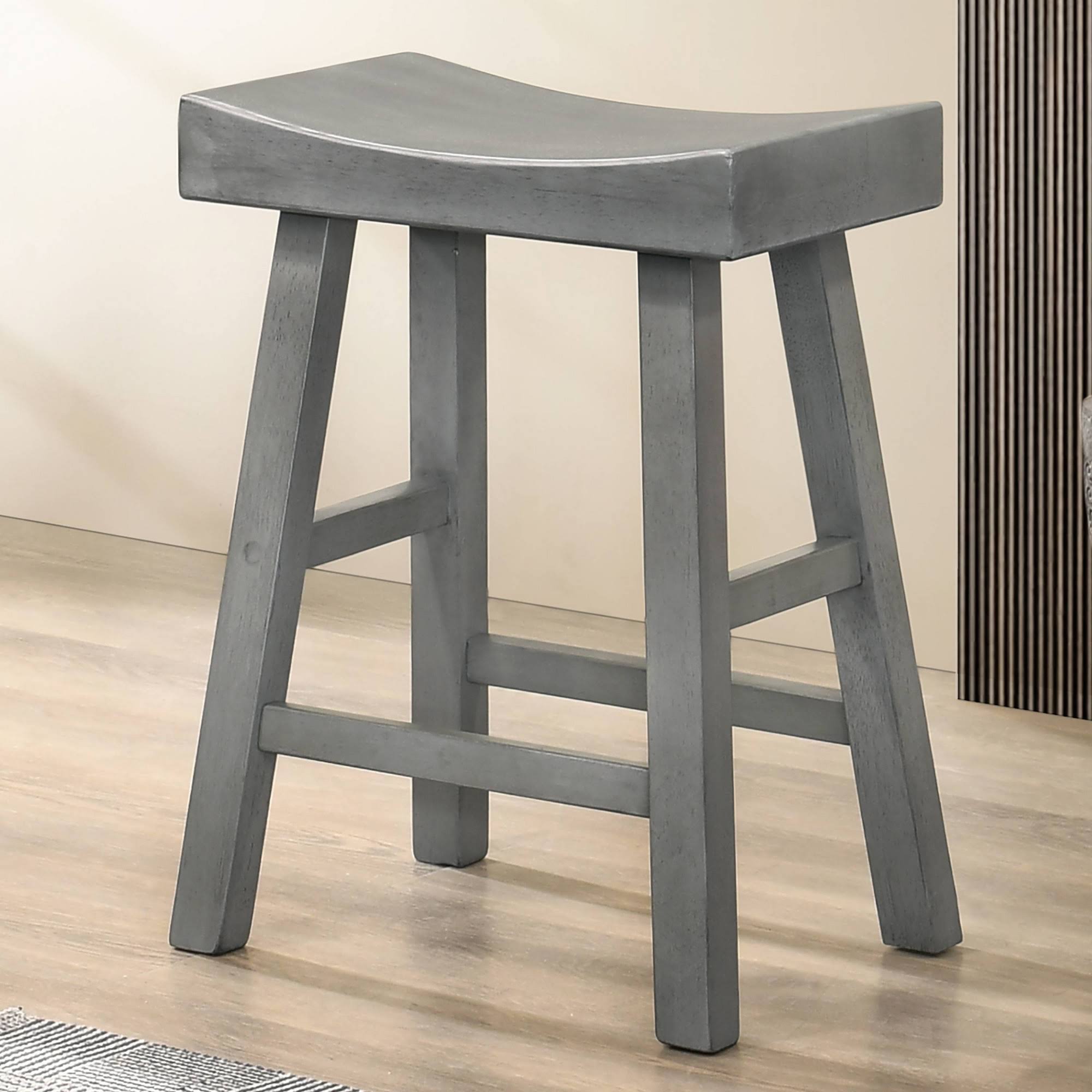 Set of 2 24x22 Lille Seat Height Saddle Stools Antique Gray - HOMES: Inside + Out