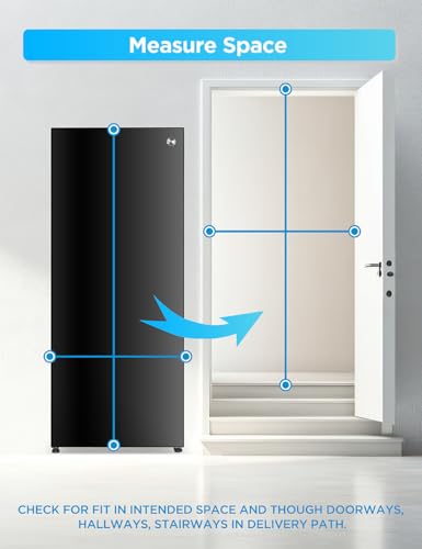 Commercial Cool 11.1 Cu. Ft. Convertible Freezer Refrigerator, Upright Fridge with Glass Shelves, Reversible Door, ENERGY STAR rated, Auto Defrost