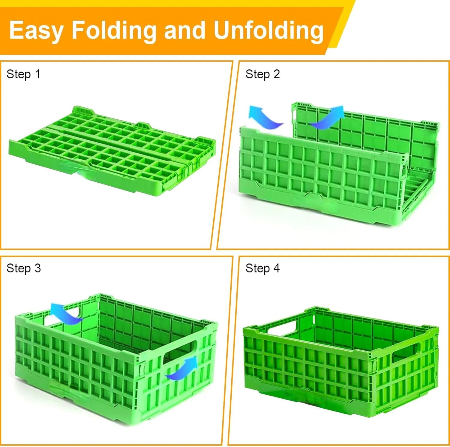 Milk Crates Heavy Duty, Crates for Storage, 20L Plastic Stackable Storage Baskets for Organizing