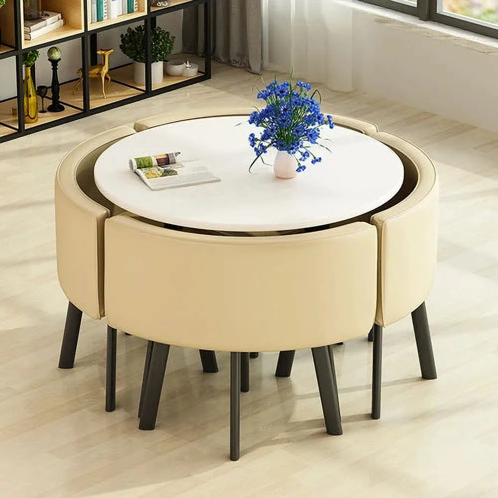 Dining Table Set 4 Chairs Office Reception Seat Suits Negotiation Table Casual Visitor Round Table Visitor Office Desk Chair Set