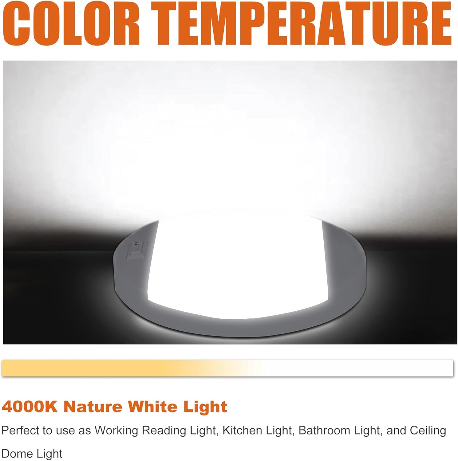 Facon Fashion LED Bright Pancake Light 12 Volt Interior Ceiling Dome Light with On/Off Switch for RV Motorhomes Camper Caravan Trailer Boat (with