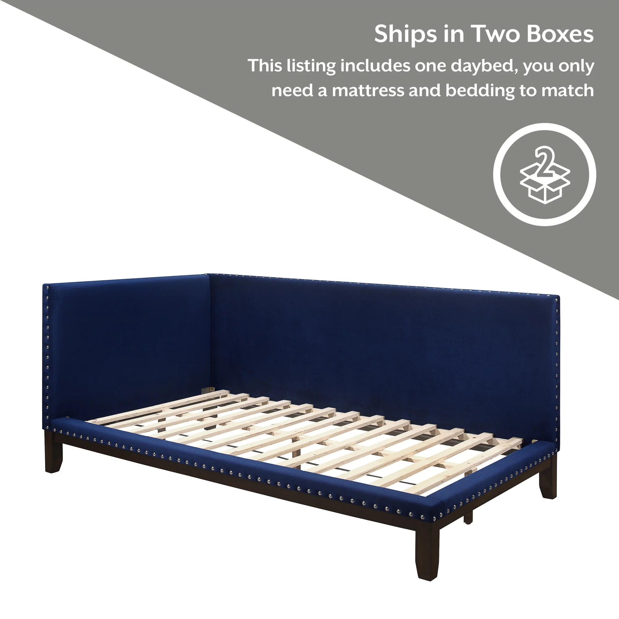 Tranquility Upholstered Daybed, Sapphire Navy