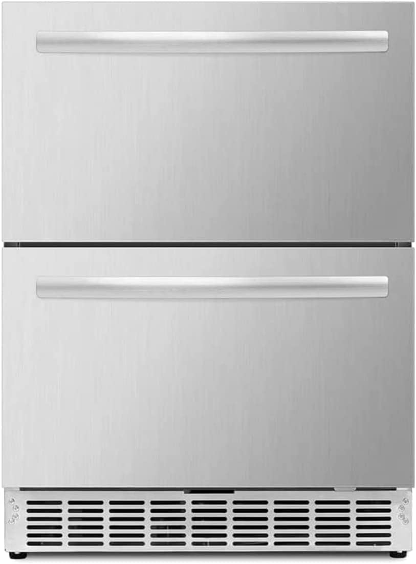 Eficentline 24 inch Weather Proof Design Indoor and Outdoor Under Counter Drawer Fridge