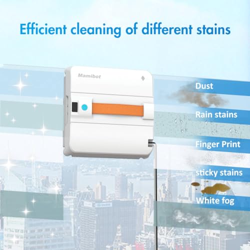 Mamibot W120-DP Window Cleaning Robot, Smart Cleaning with 4 Spray Nozzles, with 10 Cleaning Modes, 3200Pa Suction Power, Edge Detection Technology
