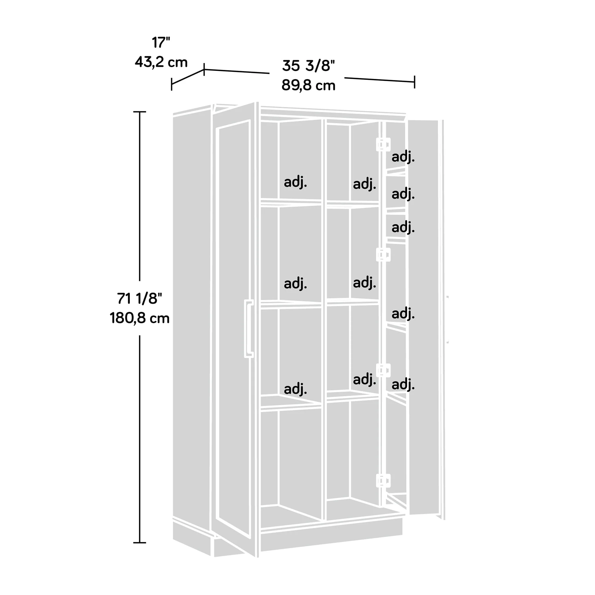 Sauder HomePlus Storage Cabinet, Soft White Finish