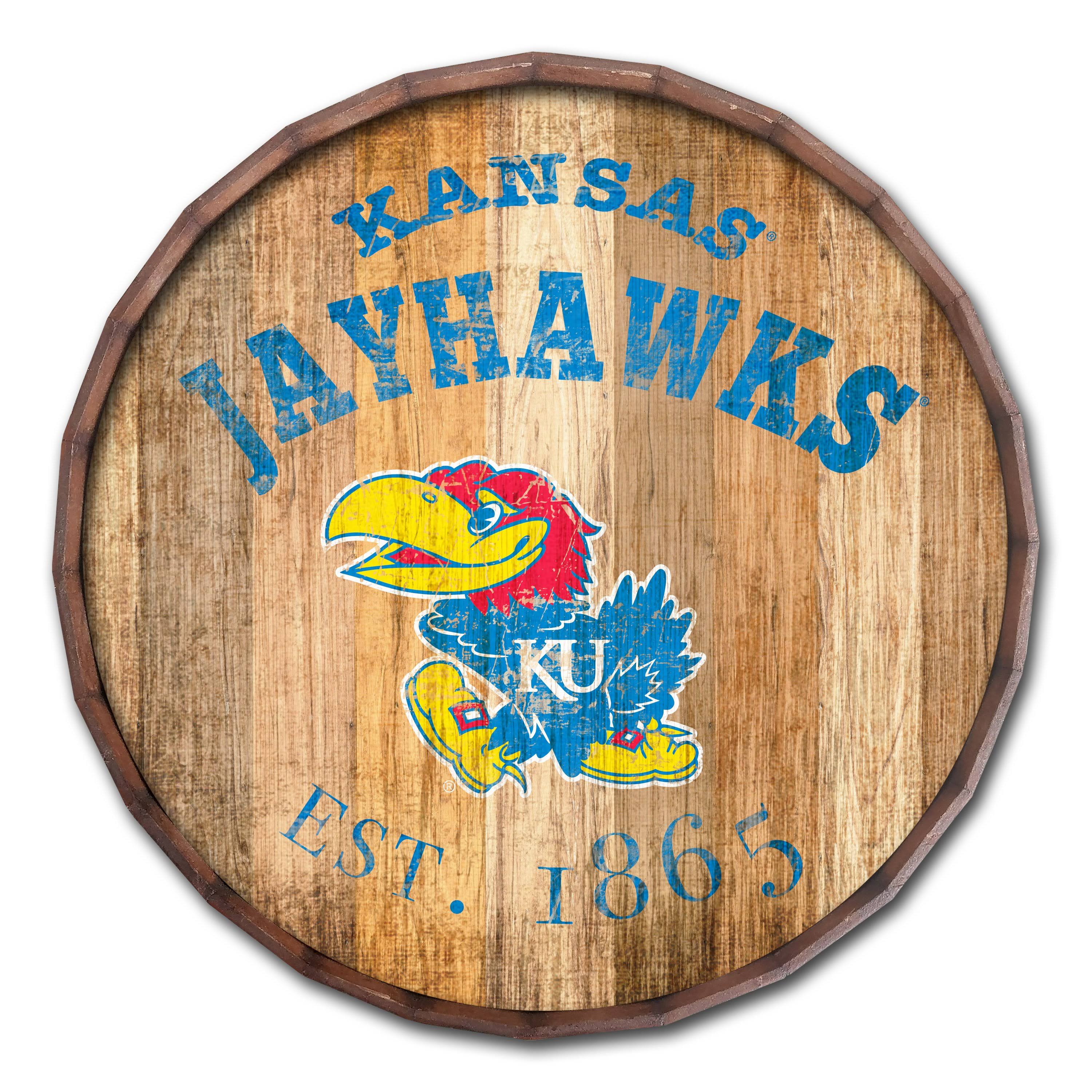 Kansas Jayhawks Established Date 24x22 Barrel Top