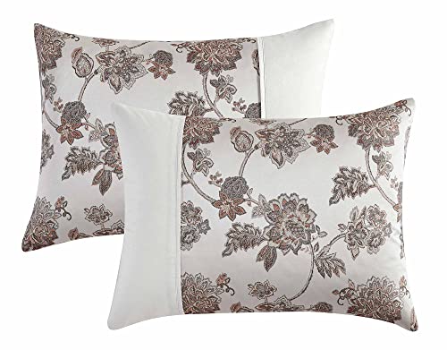 Riverbrook Home 100% Polyester Comforter Set, Queen, Hillcrest - Ivory/Gold, 9 Piece Set