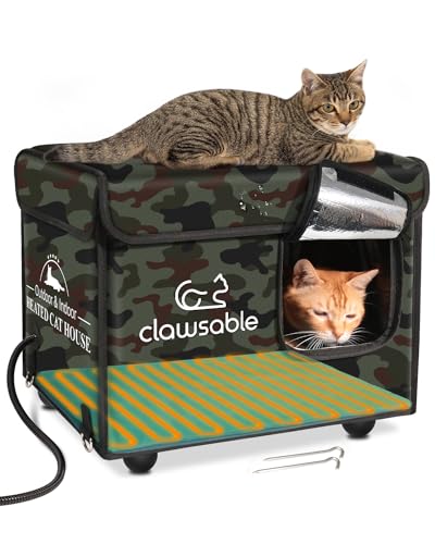 Indestructible Heated Cat House for Outdoor Cats in Winter, Extremely Waterproof & Weatherproof