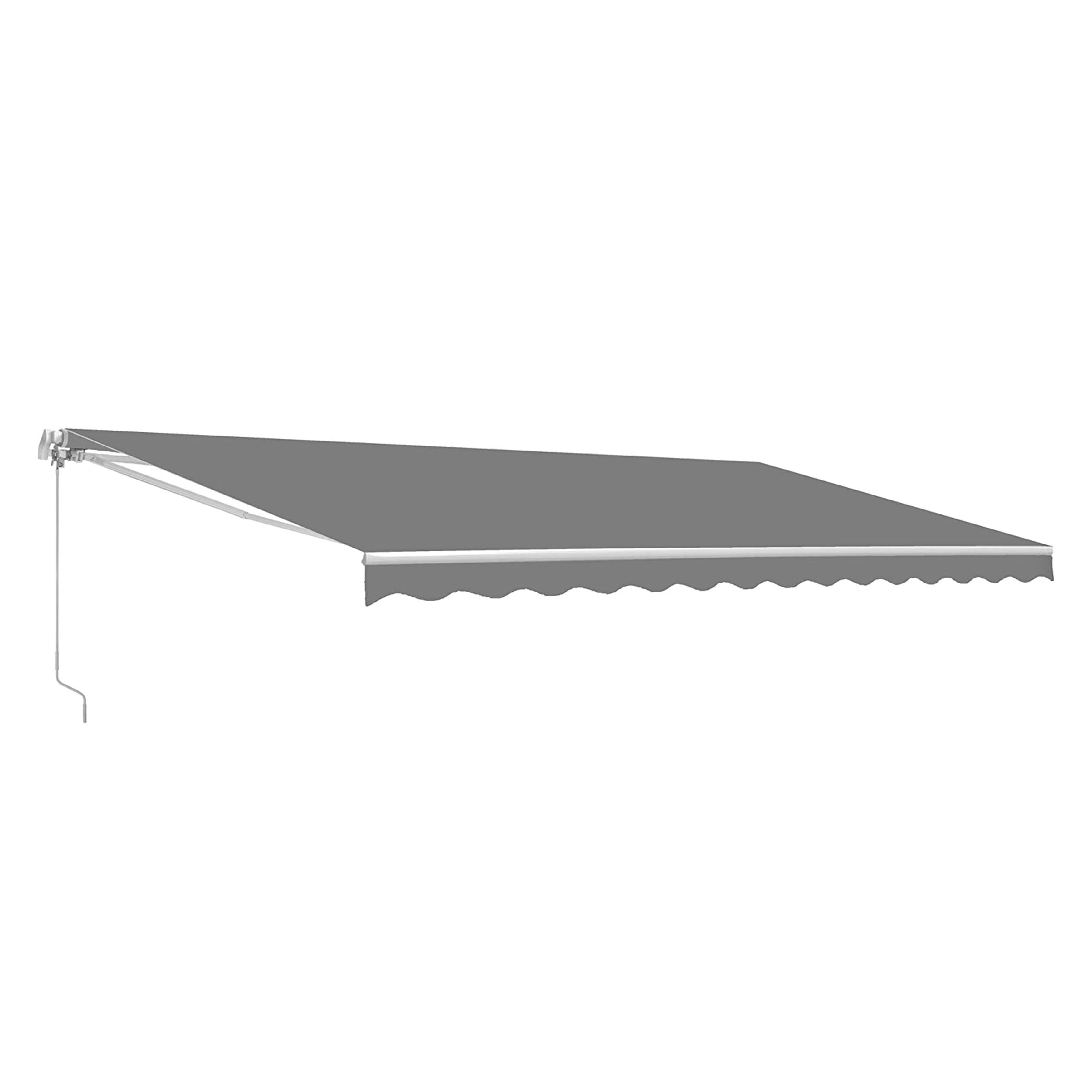 Aleko AWM6.5X5GY80 Retractable Patio Deck Awning Motorized 6.5 x 5 ft Grey