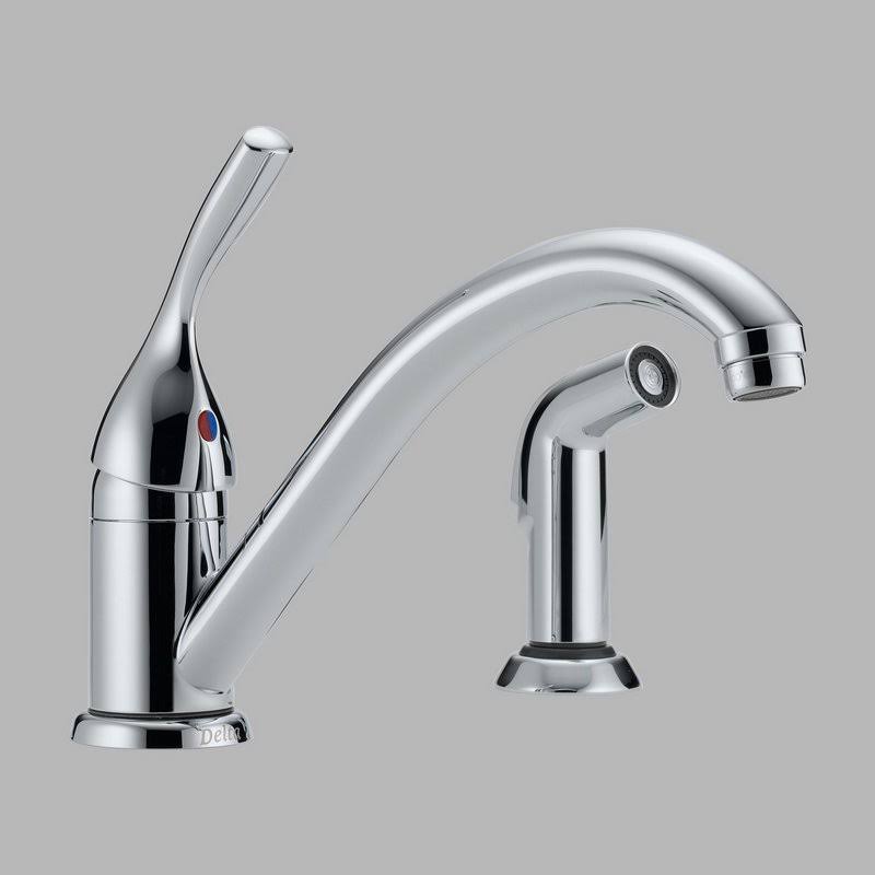 Delta 175-DST Classic Chrome Single Handle Kitchen Faucet with Spray