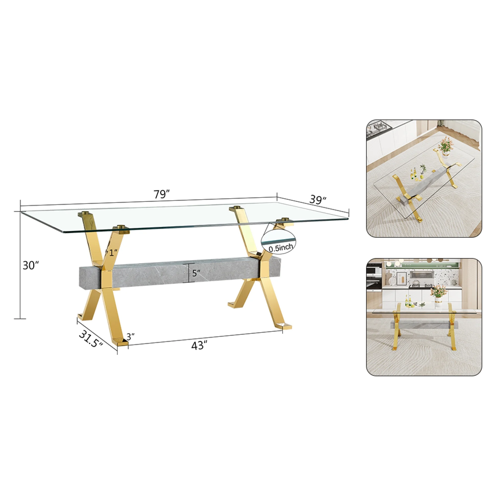 1 table and 6 chairs. Modern