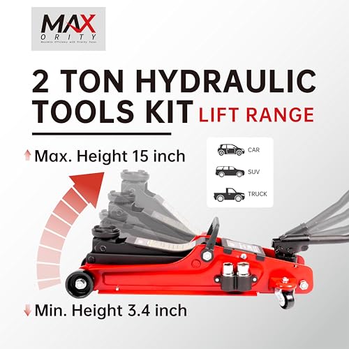 3-Ton (6600lbs) Low-Profile Dual Pistons Heavy-Duty Steel Racing Floor Jack with Quick Lift Hydraulic Pump