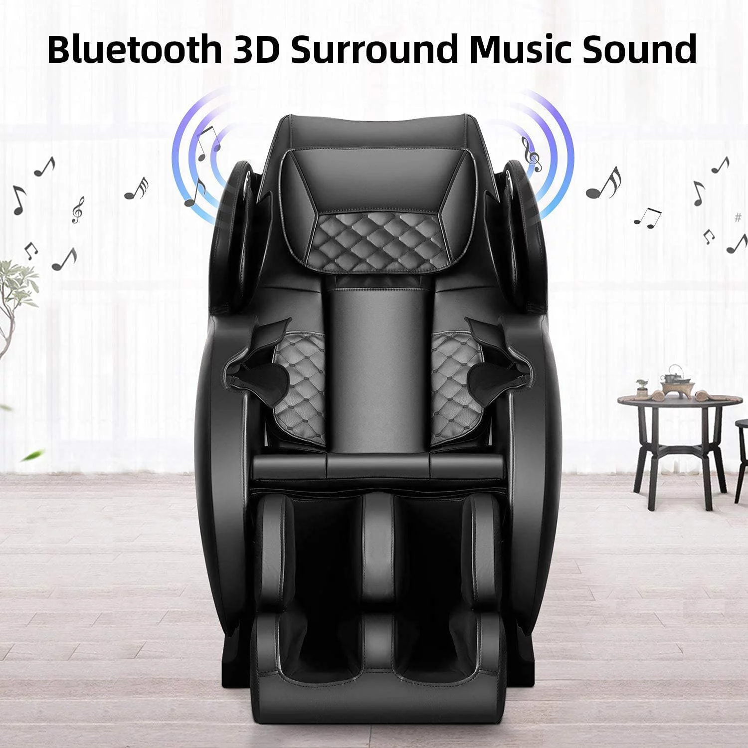 Massage Chair.Zero Gravity,Full Body Shiatsu with Airbags & Heating Vibration and Foot Roller,Black - Curated Treasures Market