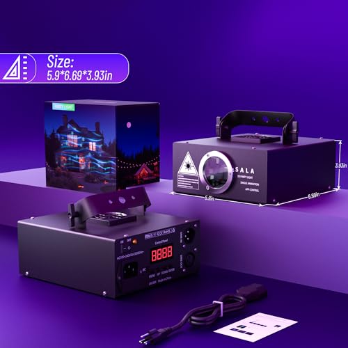 DJ Laser Light with App Control, 3D Animation Laser Projector for Party, Supports Custom Drawings, Text Playback, Personalized Programming