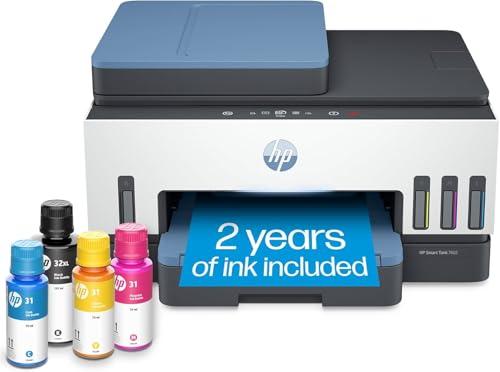 HP Smart Tank 7602 Wireless All-in-One Ink Tank Printer with 2 years of ink included,Print, scan, copy, fax, Best-for-home