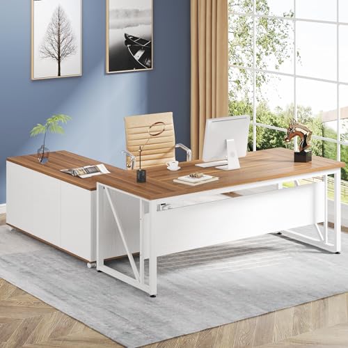 Tribesigns 63 inches Executive Desk and 47" lateral File Cabinet