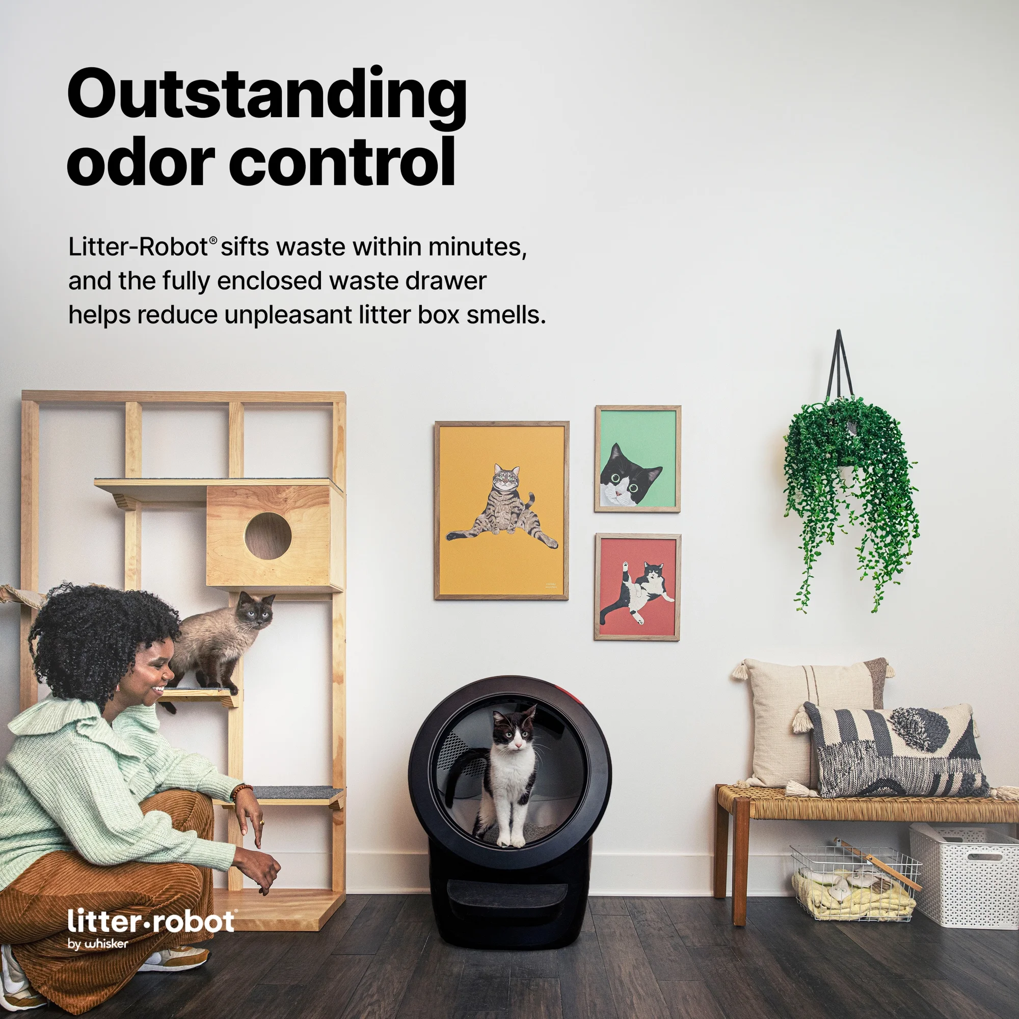 Litter-Robot 4 Automatic Self-Cleaning Cat Litter Box with Step, Black