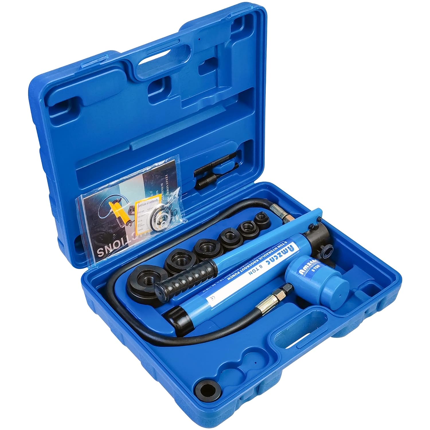 AMZCNC Hydraulic Knockout Punch Electrical Conduit Hole Cutter Set KO Tool Kit 1/2 to 2 inch (8T(1/2-2))