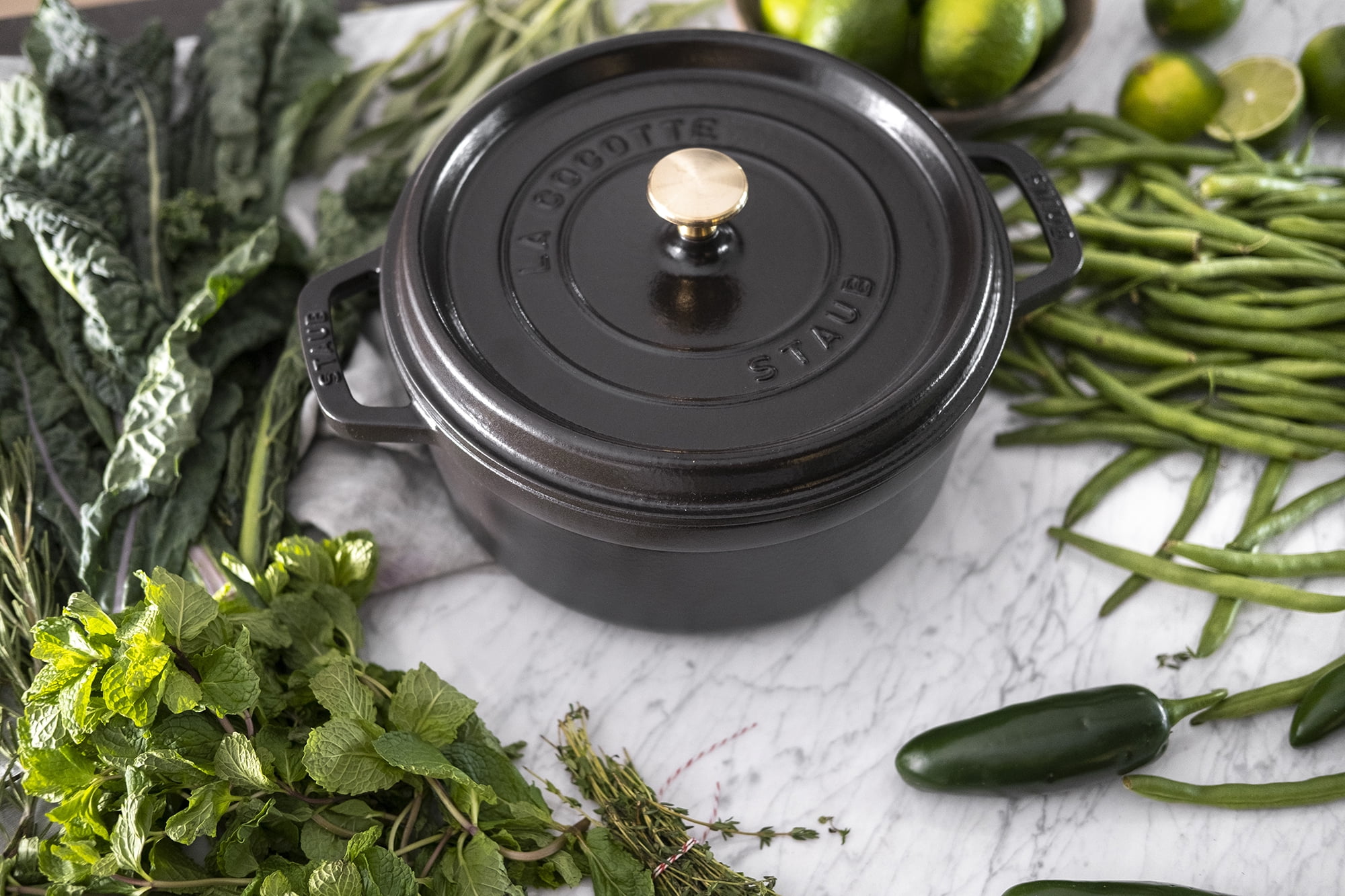 Staub Cast Iron 4-Qt Round Cocotte - Matte Black