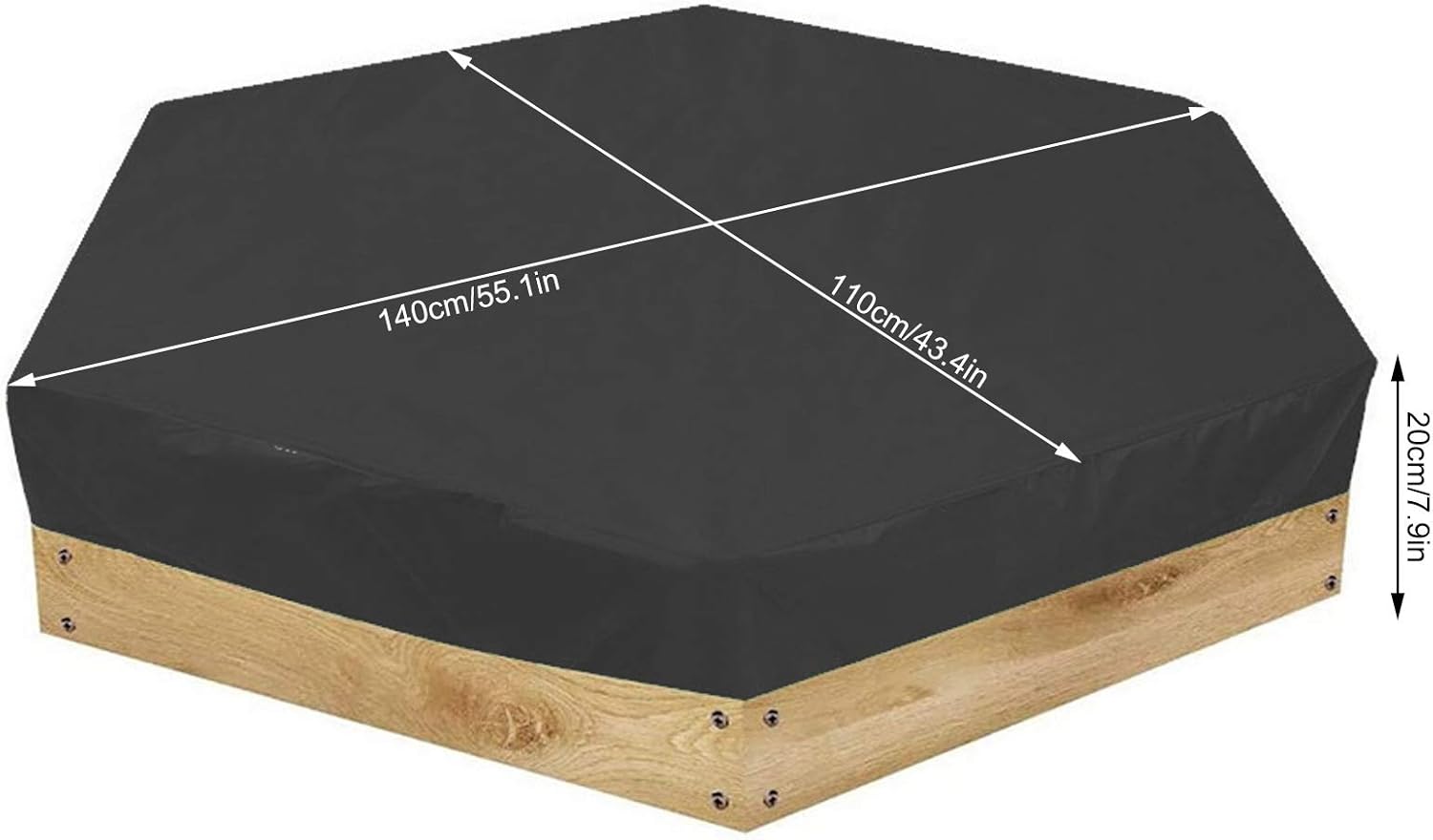 bizofft Sandbox Canopy, Durable Sand Pit Cover, Weather Resistance Air Permeability Sandbox for Outdoor(Black, 14011020cm)