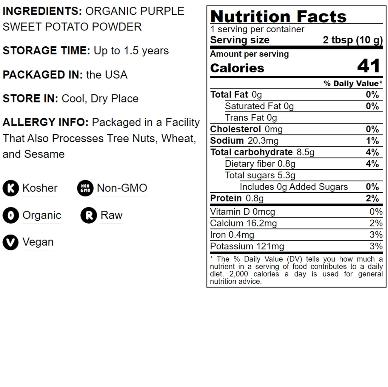 Organic Purple Sweet Potato Powder, 20 Pounds – Non-GMO, 100% Pure, No Sugar Added. Vegan