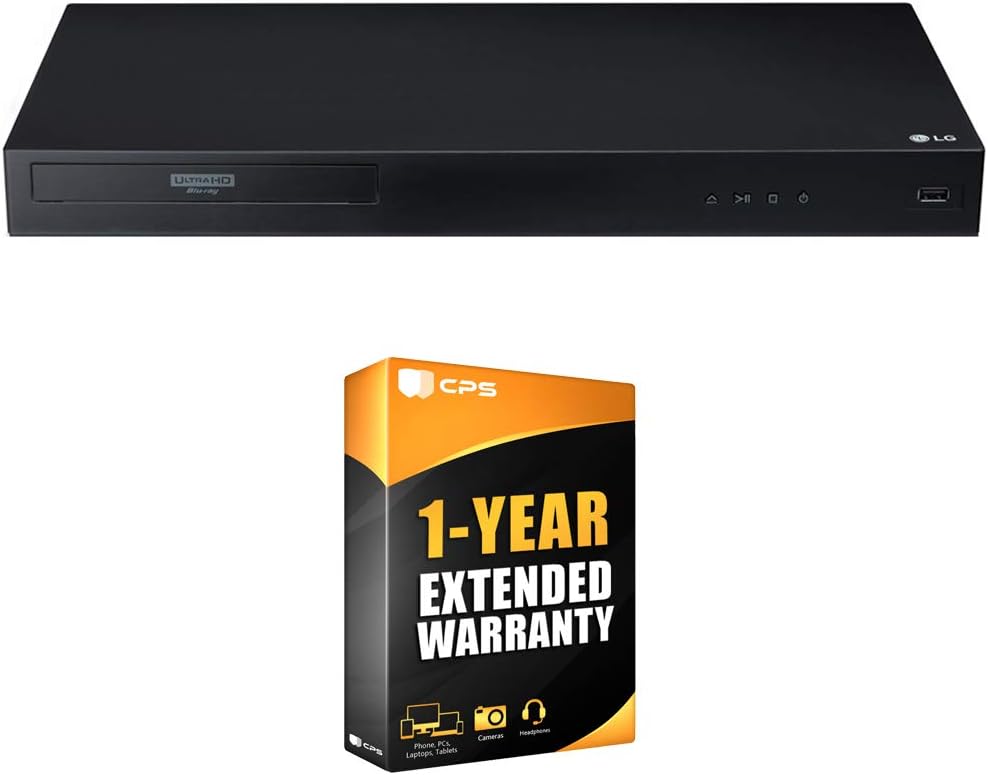 LG UBK80 4k Ultra-HD Blu-Ray Player w/ HDR Compatibility + 1 YR CPS Enhanced Protection Pack