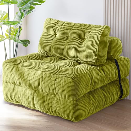 MAXYOYO Folding Sofa Bed, Convertible Sleeper Chair with Pillow Foldable Mattress with Back Support