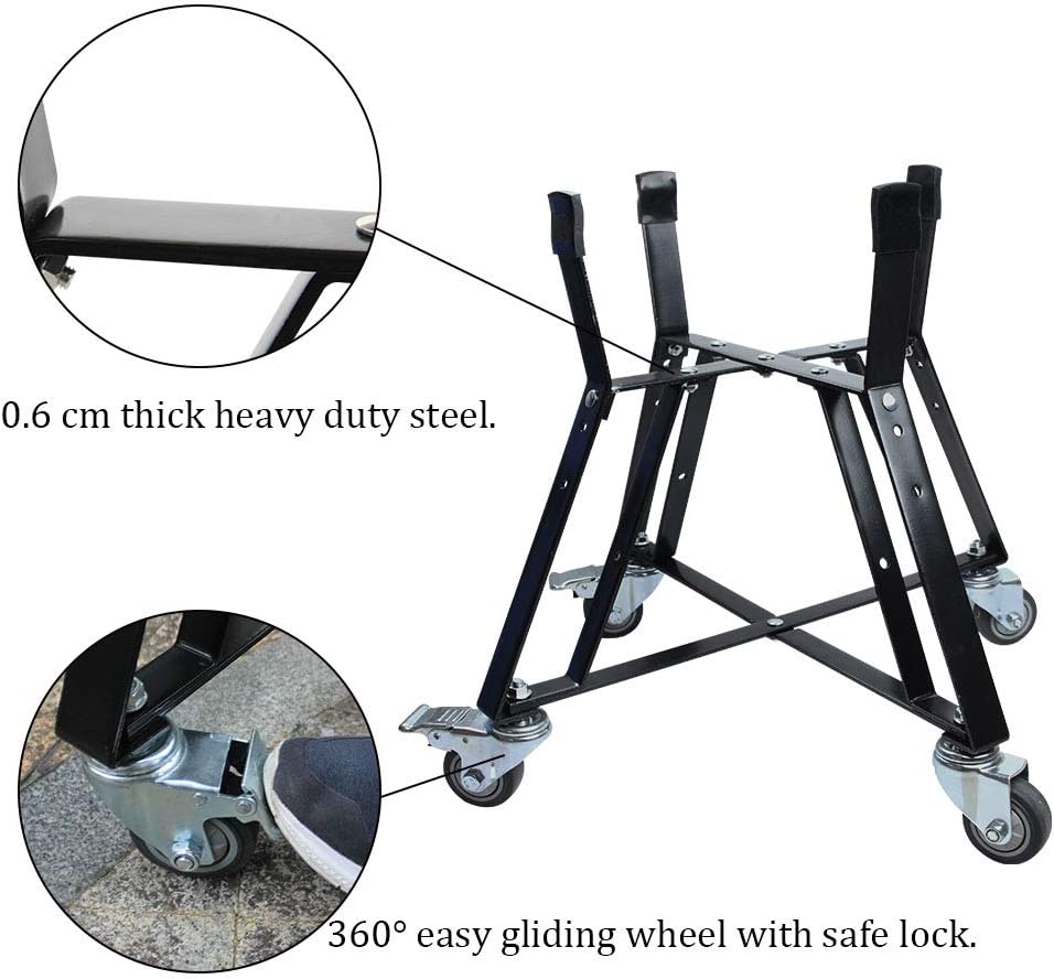 Dracarys Rolling Cart for Big Green Egg Accessories Rolling Nest with Heavy Duty Locking Caster Wheels Powder Coated Steel Rolling Outdoor Cart for