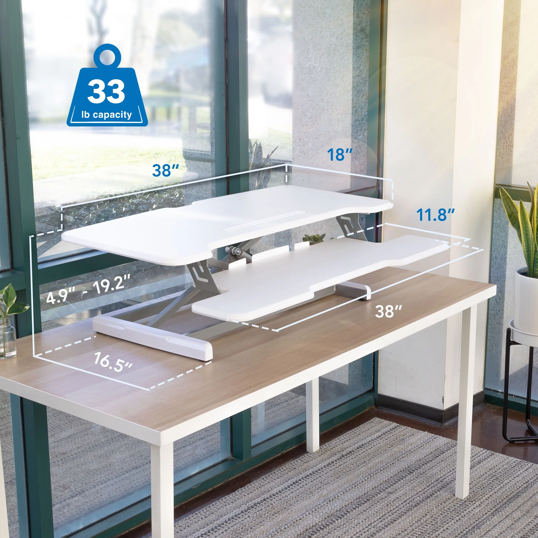 Mount-It! Extra Wide Sit Stand Desk Converter | Ergonomic