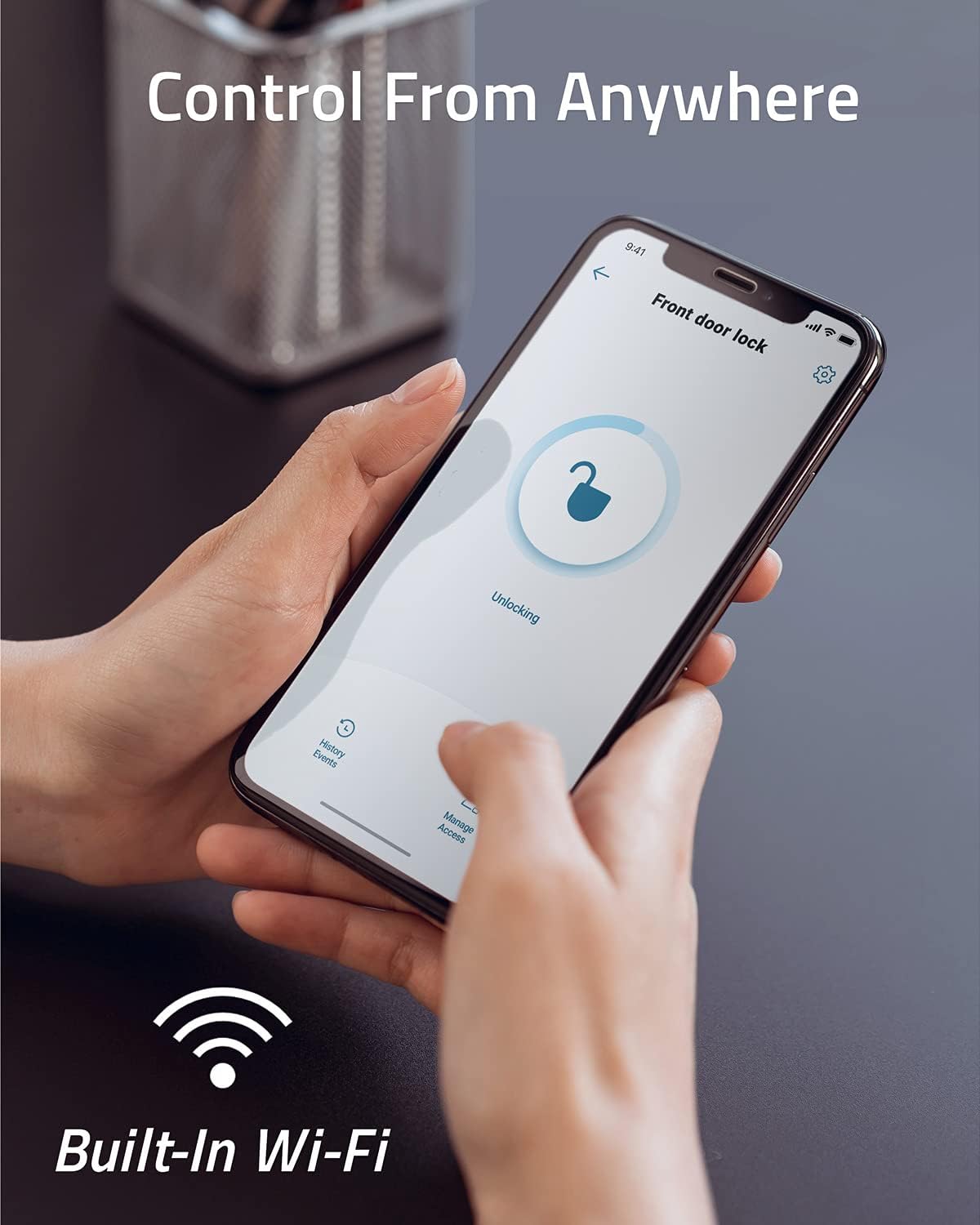 eufy Security Smart Lock Touch & Wi-Fi, Fingerprint Scanner, Keyless Entry Door Lock, Smart Wi-Fi Lock, Bluetooth Electronic Deadbolt