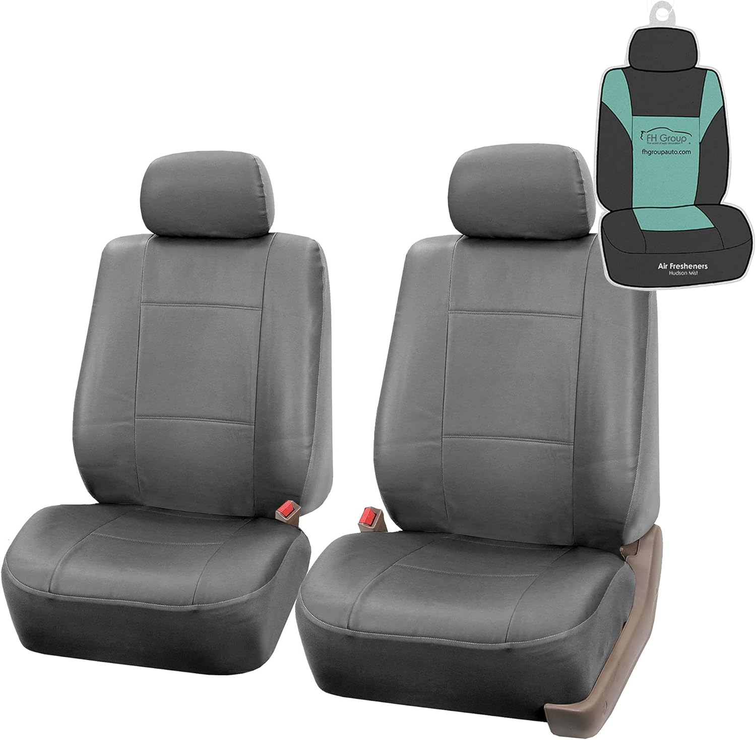 FH Group Car Seat Covers PU Leather Seat Covers Front Set – Universal Fit for Cars Trucks & SUVs (Tan) PU001102