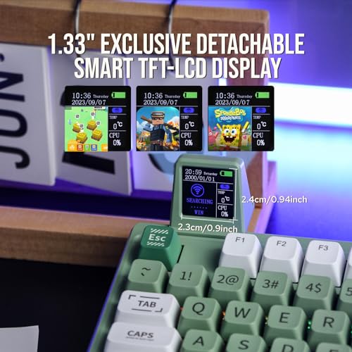 EPOMAKER RT100 97 Keys Gasket BT5.0/2.4G/USB-C Mechanical Keyboard with Customizable Display Screen, Knob, Hot Swappable Socket
