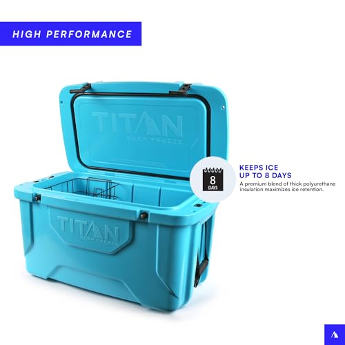 Titan Hard Ice Chest Cooler Roto Cooler with Microban Protection and Deep Freeze Insulation
